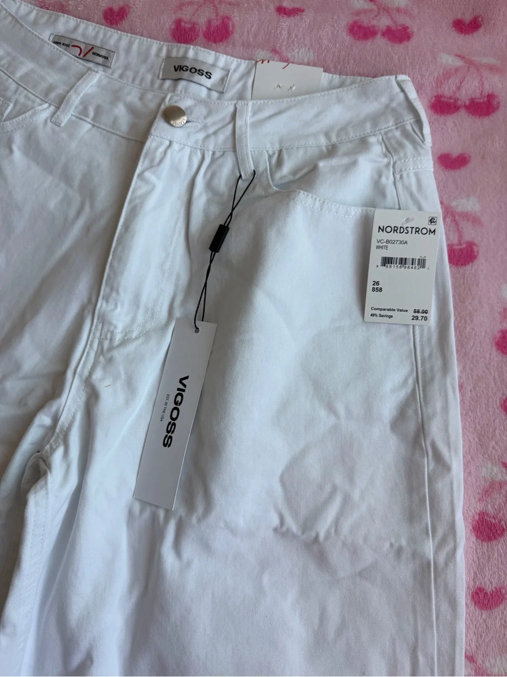 Vigoss womens White Denim Shorts size 26 new